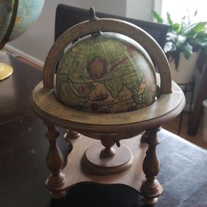 Vintage wooden desk globe